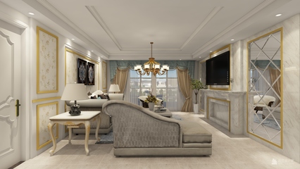 欧式华宅，典雅绽放——武颐家园219平米四居室室内装饰设计